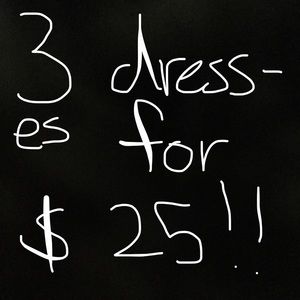 Bundle 3 $15 dresses for an offer of $25!